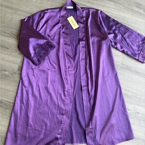 NWT Purple Satin Women's Robe